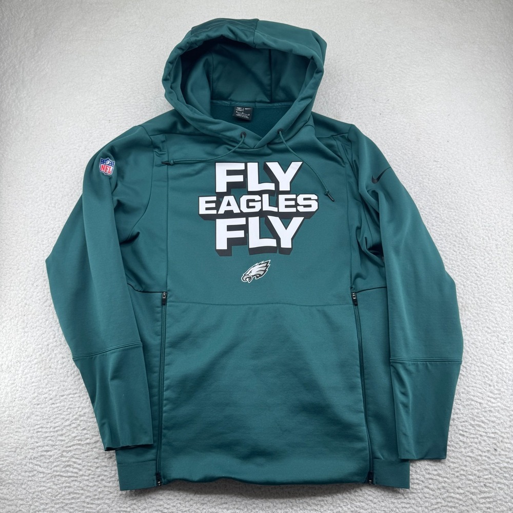 Nike On Field Philadelphia Eagles Hoodie Mens M Green Fly Eagles Fly Sweatshirt